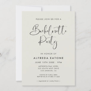 Eleganter moderner, hellgrün Junggeselinnen-Abschi Einladung