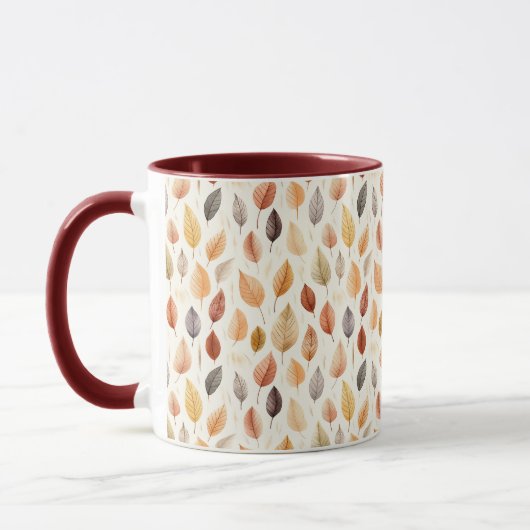 Eleganter, moderner Herbstlaub Tasse (Links)