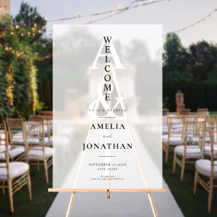 Eleganter moderner Hochzeitsempfang Acrylschild