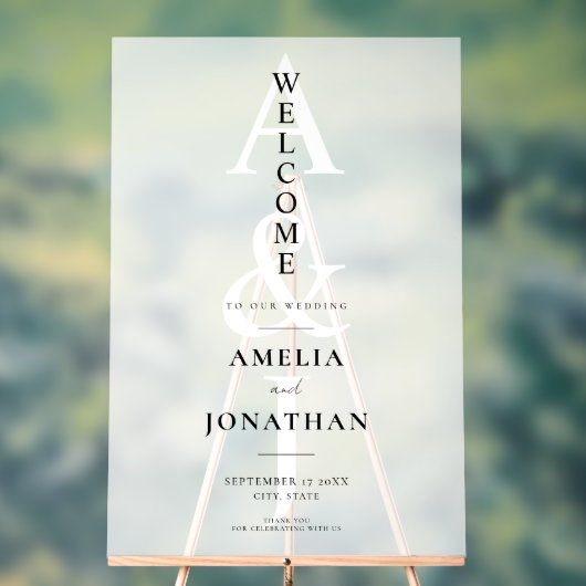 Eleganter moderner Hochzeitsempfang Acrylschild (Neutral)