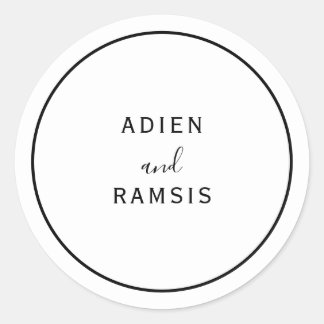 Eleganter moderner Hochzeitsticker Runder Aufkleber