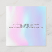 Eleganter, moderner Holografischer Diamant Quadratische Visitenkarte (Rückseite)