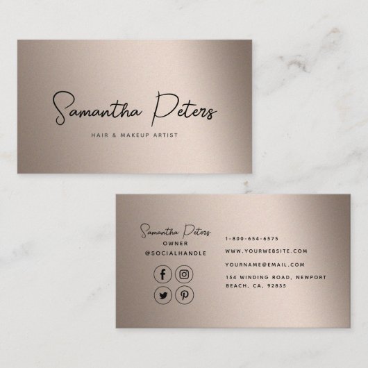 Eleganter moderner Holografischer Kalligrafie-Styl Visitenkarte (Vorne/Hinten)