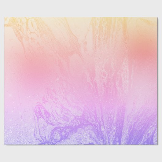 Eleganter, moderner holografischer Marmor Geschenkpapier (Flach)