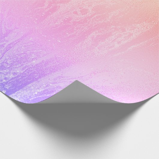 Eleganter, moderner holografischer Marmor Geschenkpapier (Ecke)