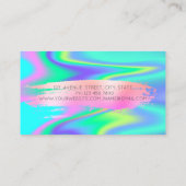 Eleganter moderner holografischer Pinselstrich Visitenkarte (Rückseite)