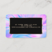 Eleganter moderner Holografischer Rahmen Visitenkarte (Rückseite)