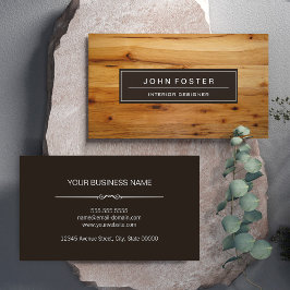 Eleganter moderner Holzkörner-Look Visitenkarte