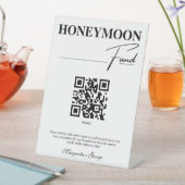 Eleganter moderner Honeymoon Fund QR Code Wedding Sockelschild (In Situ)