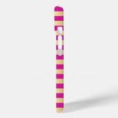 Eleganter moderner Hot Pink und goldener Streifen Case-Mate iPhone Hülle (Rückseite / Links)