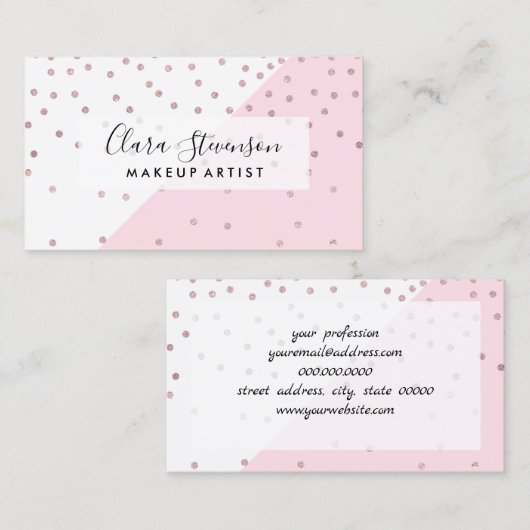 Eleganter moderner Imitat-RosengoldGlitter Visitenkarte (Vorne/Hinten)