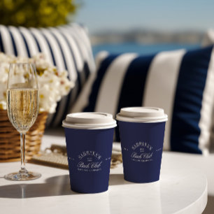 Eleganter moderner Junggesellinnenabschied in Navy Pappbecher