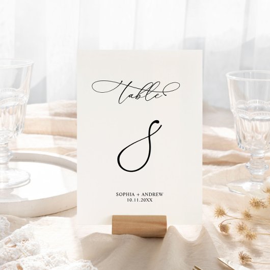 Eleganter moderner Kalligrafiestabelle 8 Hochzeit Tischnummer