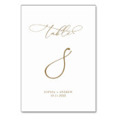 Eleganter moderner Kalligrafiestabelle 8 Hochzeit Tischnummer (Vorderseite)