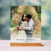 Eleganter moderner kalligrafischer Name Hochzeit Acrylschild (Neutral)