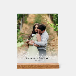 Eleganter moderner kalligrafischer Name Hochzeit Acrylschild