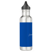 Eleganter, moderner Kalligraphiename Beruflich Blu Edelstahlflasche (Links)