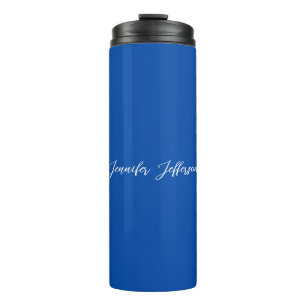 Eleganter, moderner Kalligraphiename Beruflich Blu Thermosbecher