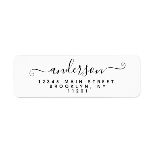 Eleganter, moderner Kalligraphieskriptname Schwarz (Vorne)