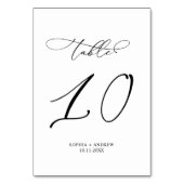 Eleganter moderner Kalligraphietisch 10 Hochzeit Tischnummer (Rückseite)