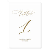 Eleganter moderner Kalligraphietisch 1 Hochzeit Tischnummer (Vorderseite)
