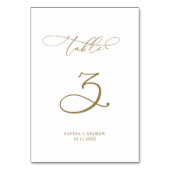 Eleganter moderner Kalligraphietisch 3 Hochzeit Tischnummer (Rückseite)