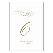 Eleganter moderner Kalligraphietisch 6 Hochzeit Tischnummer (Rückseite)