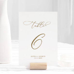 Eleganter moderner Kalligraphietisch 6 Hochzeit Tischnummer