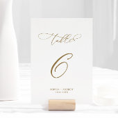 Eleganter moderner Kalligraphietisch 6 Hochzeit Tischnummer