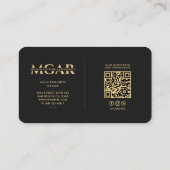 Eleganter moderner KI-Spezialist Monogram Black Visitenkarte (Rückseite)