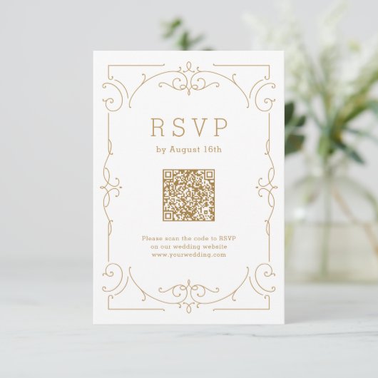 Eleganter, moderner Klassiker für Hochzeit im Jahr RSVP Karte (Stehend Vorderseite)