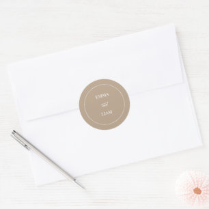 Eleganter moderner klassischer Hochzeits-Monogramm Runder Aufkleber