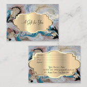 Eleganter moderner Konfetti, Goldrahmen, Marmor, S Rabattkarte (Vorne/Hinten)