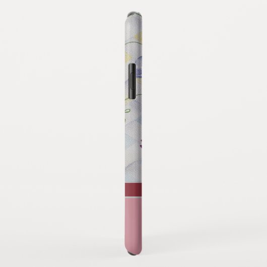 Eleganter moderner korallenroter Monogramm-Name Case-Mate iPhone Hülle (Hinten/Rechts)