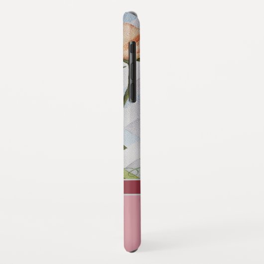 Eleganter moderner korallenroter Monogramm-Name Case-Mate iPhone Hülle (Hinten/Links)