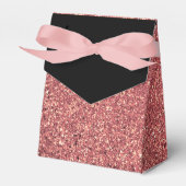 Eleganter, moderner Küken Rose Gold Glitzer Schwar Geschenkschachtel (Vorderseite)