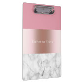 Eleganter, moderner Küken-Rose-Goldmarmor Klemmbrett (Rechts)