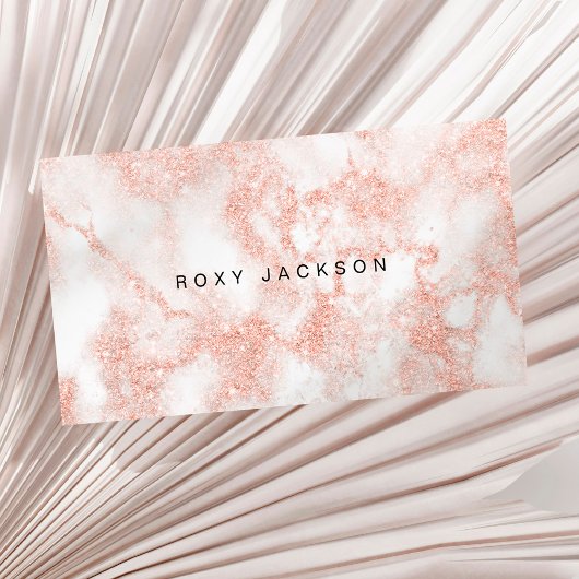 Eleganter, moderner Kupferbarsch-Glitzer-Rose Visitenkarte