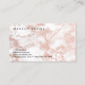 Eleganter, moderner Kupferbarsch-Glitzer-Rose Visitenkarte (Rückseite)