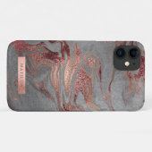 Eleganter, moderner Kupferbarsch-Rose-goldgrauer M Case-Mate iPhone Hülle (Rückseite (Horizontal))