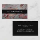 Eleganter, moderner Kupferbarsch-Rose-goldgrauer M Visitenkarte (Vorne/Hinten)
