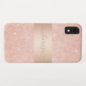 Eleganter moderner Kupfergold-Glitzer aus Rose Case-Mate iPhone Hülle (Rückseite (Horizontal))