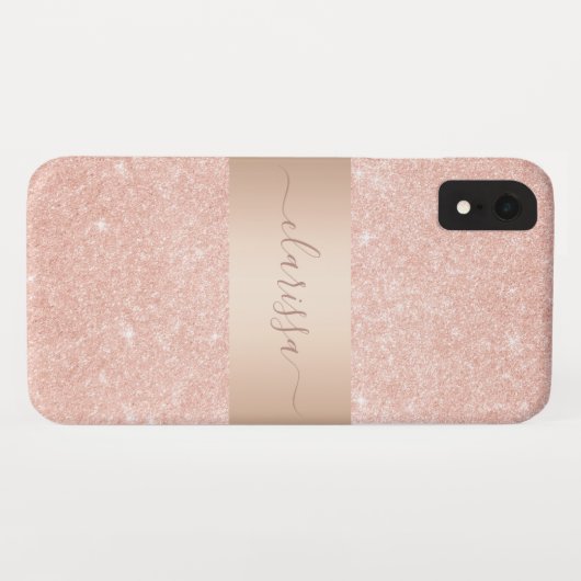 Eleganter moderner Kupfergold-Glitzer aus Rose Case-Mate iPhone Hülle (Rückseite (Horizontal))