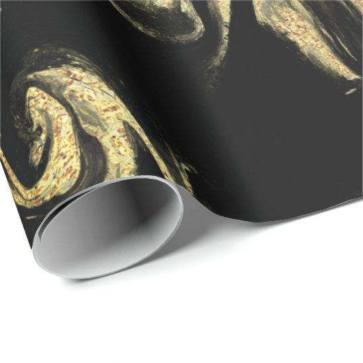 Eleganter, moderner Kupfergold in schwarzem Marmor Geschenkpapier (Rolleneckpunkt)