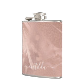 Eleganter, moderner Kupfergold-Marmor der Rose Flachmann (Links)