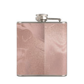 Eleganter, moderner Kupfergold-Marmor der Rose Flachmann (Rückseite)