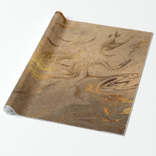 Eleganter moderner Kupfergold-Marmor Geschenkpapier
