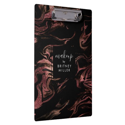 Eleganter, moderner Kupfergold-Rose Klemmbrett (Rechts)