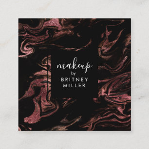 Eleganter, moderner Kupfergold-Rose Quadratische Visitenkarte