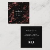 Eleganter, moderner Kupfergold-Rose Quadratische Visitenkarte (Vorne/Hinten)